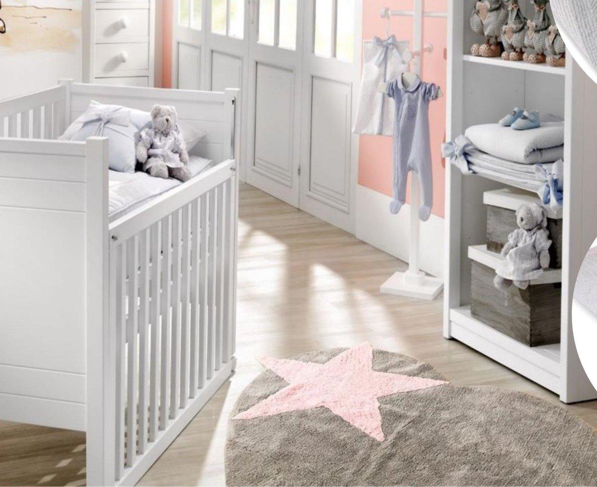 Alfombra Habitación Bebé Algodón 100% Lavable Peace Aratextil Gris - Nanetes #